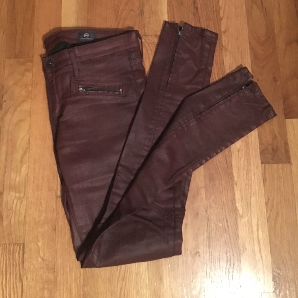 Maroon AG Adriano Goldschmied Moto Jeans